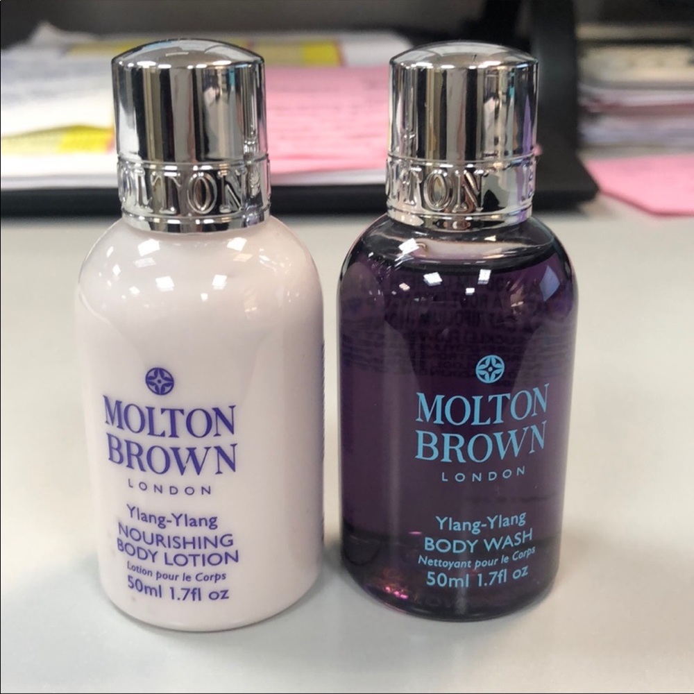 Milton Brown Travel sized shower gel and lotion